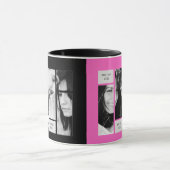 Uniquely Modern Photo Mok met Text Pink Black (Midden)