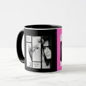 Uniquely Modern Photo Mok met Text Pink Black (Voorkant links)