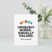 Uniquely Wired Equally Valued Awareness Art Briefkaart (Staand voorkant)