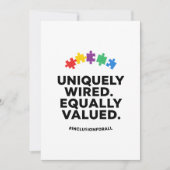 Uniquely Wired Equally Valued Awareness Art Feestdagenkaart (Voorkant)