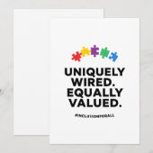 Uniquely Wired Equally Valued Awareness Art Feestdagenkaart (Voorkant / Achterkant)