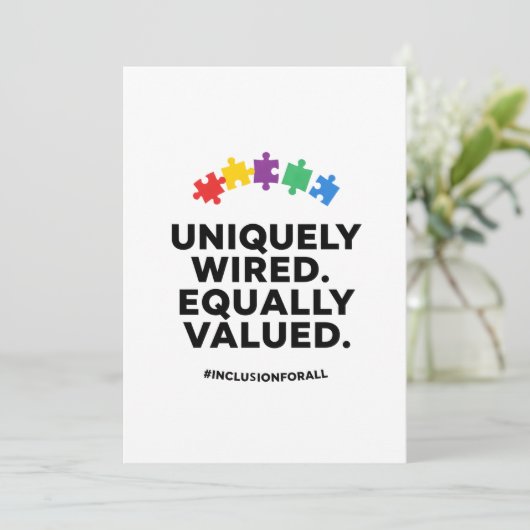 Uniquely Wired Equally Valued Awareness Art Feestdagenkaart (Staand voorkant)