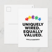 Uniquely Wired Equally Valued Awareness Art Feestdagenkaart (Voorkant / Achterkant)