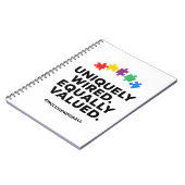 Uniquely Wired Equally Valued Awareness Art Notitieboek (Linkerzijde)