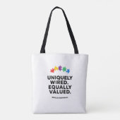 Uniquely Wired Equally Valued Awareness Art Tote Bag (Achterkant)