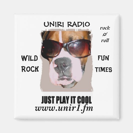 UNIR1 RADIOMAGNEET MET BOXERKOP MAGNEET (Voorkant)