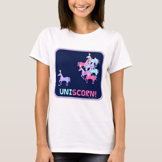 Uniscorn Funny Unicorn Bullying Design T-shirt (Voorkant)