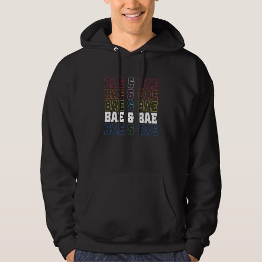 Uniseks Bae En Bae Koppels Bijpassend Grappig Hoodie (Voorkant)