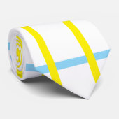 Uniseks Geel, Blauw Wit Pak Accessoires Stropdas (Opgerold)