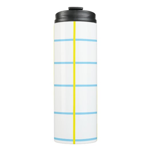 Uniseks Geel, Blauw Wit Thermosbeker (Voorkant)