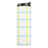 Uniseks Geel, Blauw Wit Thermosbeker (Gedraaid links)