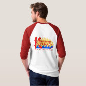 Unisex 3/4 Sleeve Red T-Shirt (Achterkant volledig)