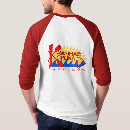 Unisex 3/4 Sleeve Red T-Shirt (Achterkant)