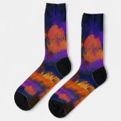Unisex Abstract Canvas Painting Crew Sock Sokken (Links)