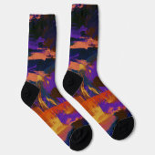Unisex Abstract Canvas Painting Crew Sock Sokken (Rechts)