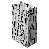 Unisex Alphabet Typography Gift Bag Klein Cadeauzakje (Voorkant Gekanteld)