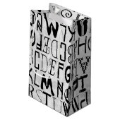 Unisex Alphabet Typography Gift Bag Klein Cadeauzakje (Achterkant Gekanteld)