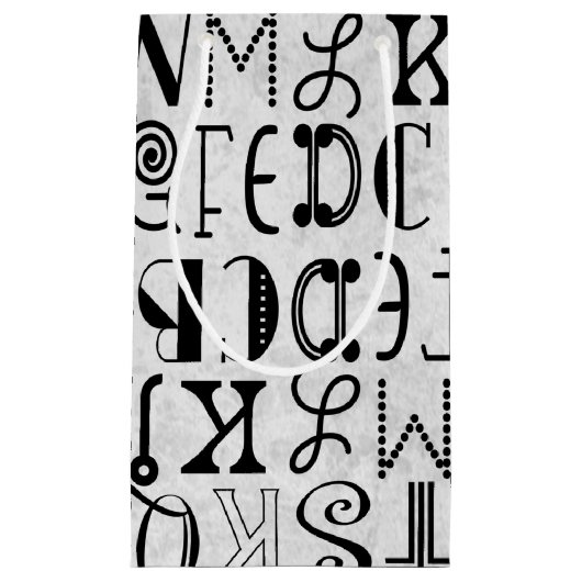 Unisex Alphabet Typography Gift Bag Klein Cadeauzakje (Voorkant)