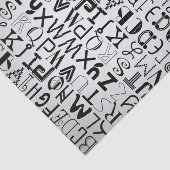 Unisex Alphabet Typography Tissue Paper Tissuepapier (Detail)