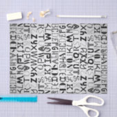 Unisex Alphabet Typography Tissue Paper Tissuepapier (Craft)
