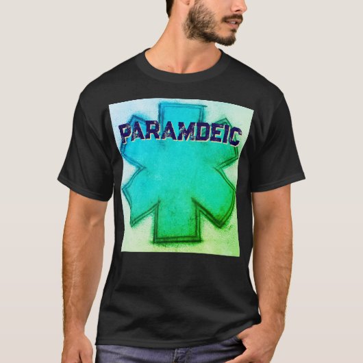 Unisex Aqua paramedische levensster T-shirt (Voorkant)