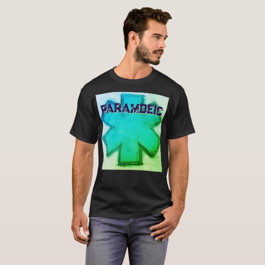 Unisex Aqua paramedische levensster T-shirt (Voorkant volledig)