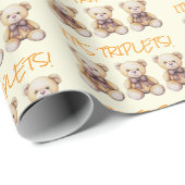 Unisex baby cadeauverpakking voor drieling, inpakp cadeaupapier (Rol Hoek)