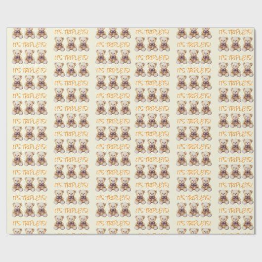 Unisex baby cadeauverpakking voor drieling, inpakp cadeaupapier (Zoom)