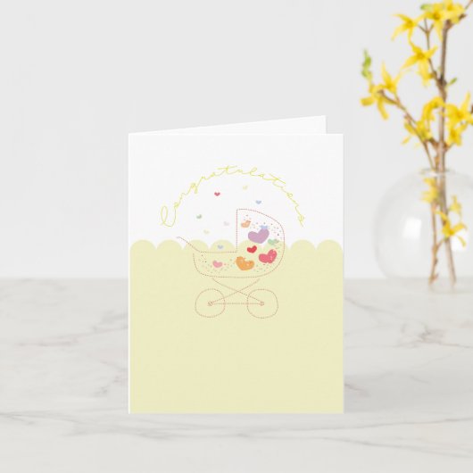 Unisex Baby Gefeliciteerd Kaart (Gele Bloem)