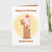 unisex baby ijs 1st Birthday extra sentiment Kaart (Voorkant)