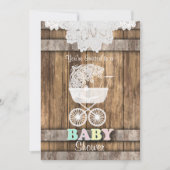 Unisex Baby 👶 Shower in Rustic Wood en Lace Kaart (Voorkant)