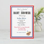 Unisex Baby shower Invitation  Spinning Top Kaart (Staand voorkant)