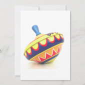 Unisex Baby shower Invitation  Spinning Top Kaart (Achterkant)