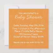 Unisex baby shower oranje bronzen sparkles Invite Kaart (Achterkant)