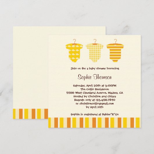 Unisex Baby shower Uitnodiging (Voorkant / Achterkant)