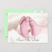 Unisex-Baby-voet Aankondigingskaart (Voorkant / Achterkant)