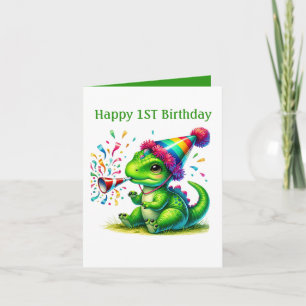 Unisex baby's eerste verjaardag dinosaurus kaart