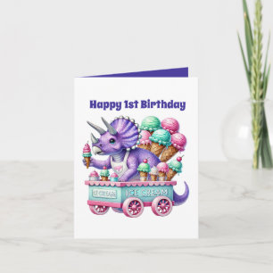 Unisex baby's eerste verjaardag dinosaurus kaart