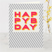 Unisex Blank Happy Bday Typografie Kaart (Gele Bloem)