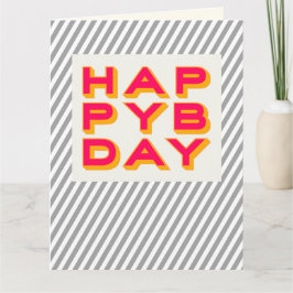 Unisex Blank Happy Bday Typografie Kaart