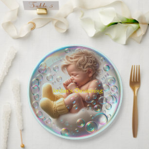 Unisex blond Baby doopsel Papieren Bordje