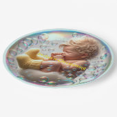 Unisex blond Baby doopsel Papieren Bordje (Gekanteld)
