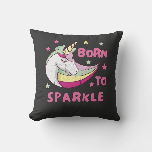 Unisex Born to Sparkle Kussen (Voorkant)