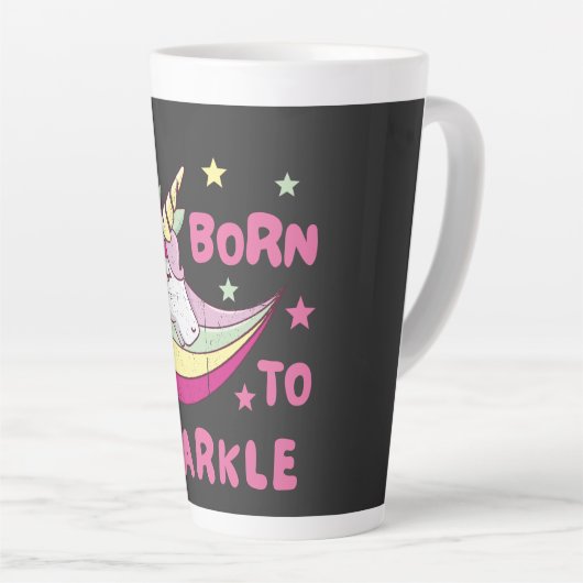 Unisex Born to Sparkle Latte Mok (Rechterhoek)