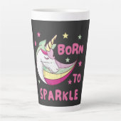 Unisex Born to Sparkle Latte Mok (Voorkant)