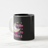 Unisex Born to Sparkle Tweekleurige Koffiemok (Voorkant links)