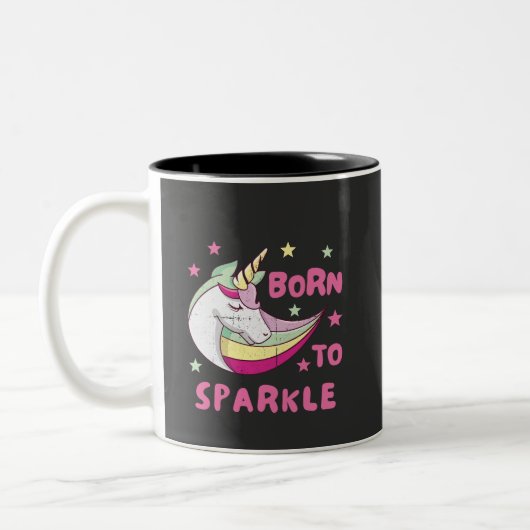 Unisex Born to Sparkle Tweekleurige Koffiemok (Links)