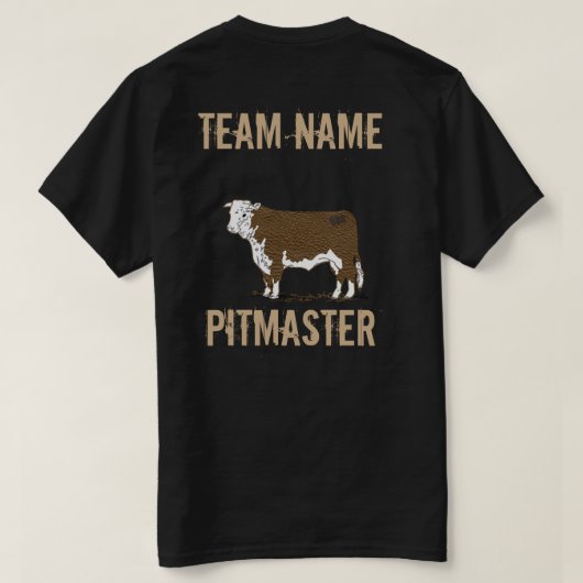 Unisex Bull Custom BBQ Team Pitmaster T-shirt (Design achterkant)
