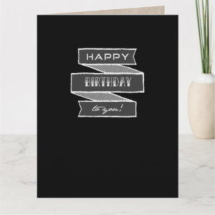 Unisex Chalk Typografie Happy Birthday Tattoo Card Kaart