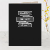 Unisex Chalk Typography Happy Birthday Tattoo Kaar Kaart (Gele Bloem)